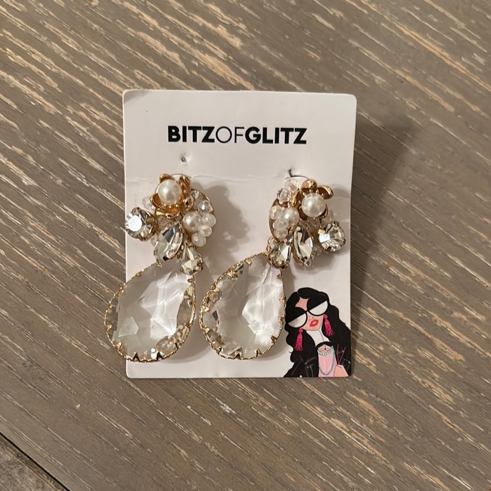 Gold and Silver Crystal Earrings